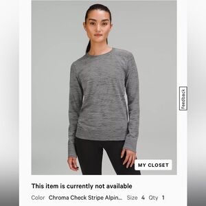 Lululemon Swiftly Relaxed Long Sleeve Shirt - Chroma Check Stripe Sz 4